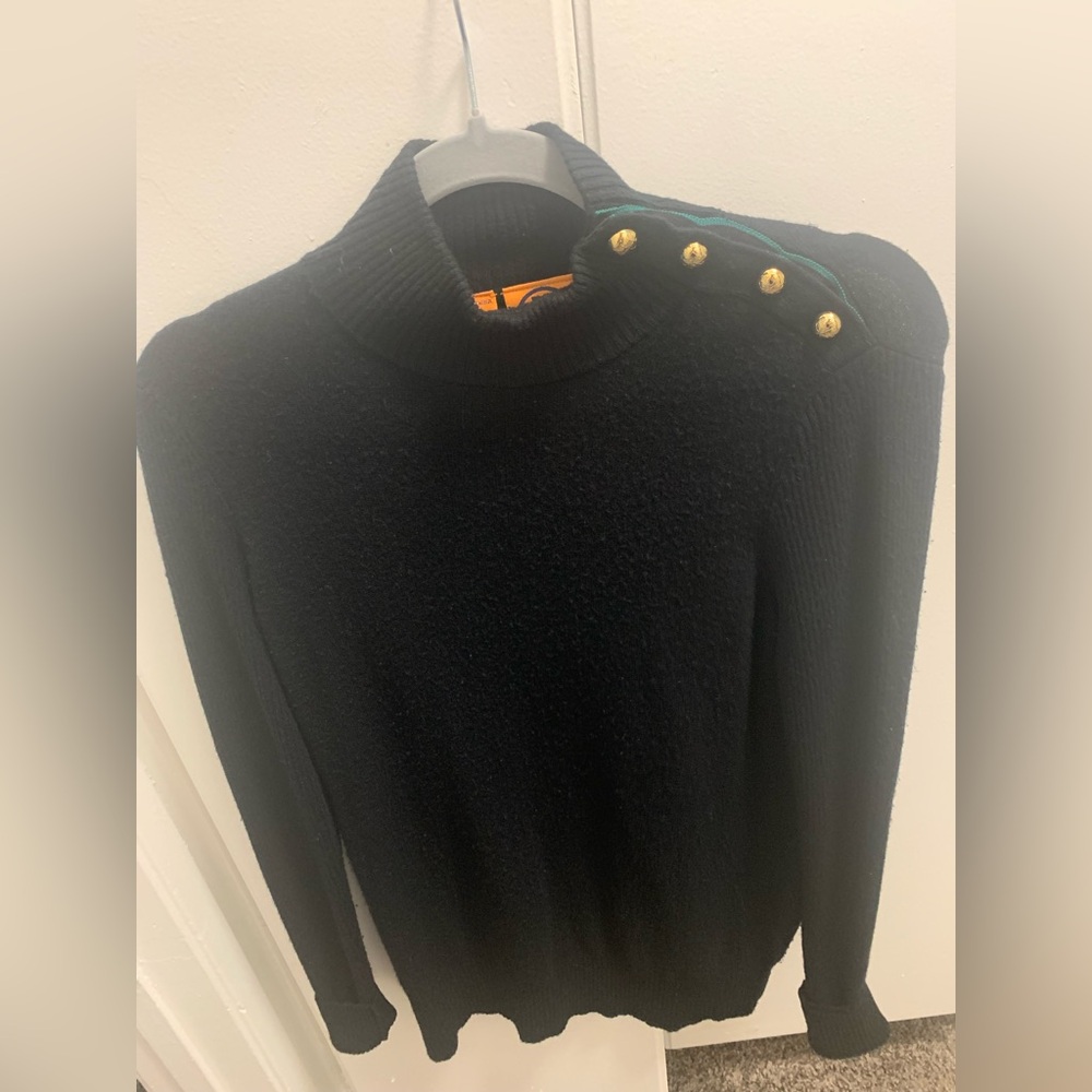 Black Tory Burch Sweater, has minor beading in fabric price reflects